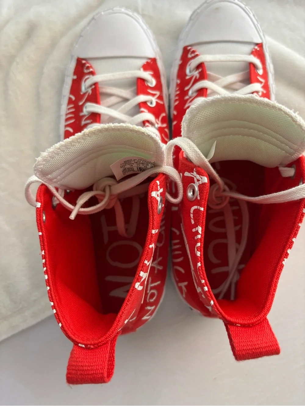 CONVERSE Not A Chuck 70 HI UNTITL3D Sneakers Red White Mens Size 11 Womens 13 - Picture 5 of 13